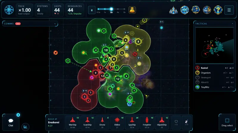 The strategic view: territories, fleet counts and attack lines